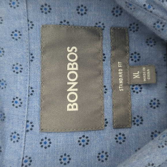 Bonobos Circle Print Button Down Shirt Blue XL hipster hippie preppy western - Picture 5 of 7